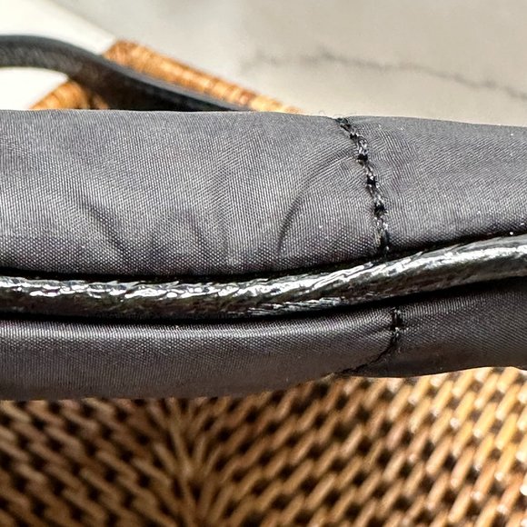 KATE SPADE QUILTED NYLON BLACK CROSSBODY BAG WITH LEATHER SHOULDER STRAP - Picture 7 of 9